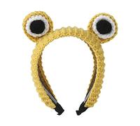 HDKEAN Diademas tejidas para mujer, diseño de rana, ojos grandes, para Halloween, fiesta, Navidad, cosplay, accesorios para el cabello, diadema de ojos grandes, diadema para lavar la cara