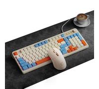 HDkxbf Teclados Experiencia De Teclado For Juegos Máximo Placer De Juego, Silencioso Y Eficiente: Comodidad Ergonómica El Teclado For Juegos Susurrante Incluye Un Mouse del Mismo Color(C)