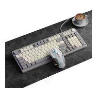 HDkxbf Teclados Experiencia De Teclado For Juegos Máximo Placer De Juego, Silencioso Y Eficiente: Comodidad Ergonómica El Teclado For Juegos Susurrante Incluye Un Mouse del Mismo Color(B)