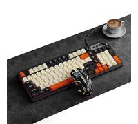 HDkxbf Teclados Experiencia De Teclado For Juegos Máximo Placer De Juego, Silencioso Y Eficiente: Comodidad Ergonómica El Teclado For Juegos Susurrante Incluye Un Mouse del Mismo Color(A)