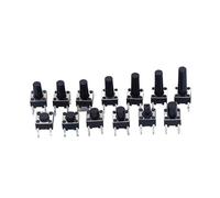 HDKYSWBUEJ 100PCS 6x6x6 Tact Toggle Switch Micro-Power Four Pins Black Buttons DC12V 0.1A AC250 V (50Hz) /MIN