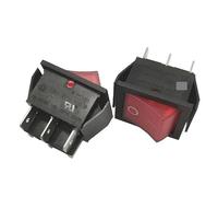 HDKYSWBUEJ 2PC 16A250V, Boat-Shaped Crank, Six-Pin, 2-Speed, Dual-Channel RK1-01, Red Light: 30.5 * 25.5mm