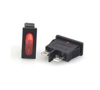 HDKYSWBUEJ 5PC Red KCD1-110 Instrument Switch 21x10mm SPST 2 Pin 250V 6A Boat Snap-in ON Off Rocker Switch