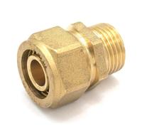 HDKYSWBUEJ Conector de compresión de latón Recto for Tubo PEX-AL-PEX, Macho BSP de 14 x 18 mm de diámetro Interior x diámetro Exterior de 1/2"