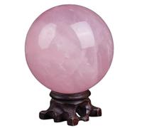 HDKYSWBUEJ Crystal Ball Ornaments Hibiscus raw Stone Polished Home Office Desk for Feng Shui Divination Tabletop Fountain Decoration,140mm