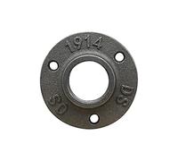 HDKYSWBUEJ Garden Plumbing 2-Piece Garden 1/2 Inch 3/4 Inch 1 Inch Decorative Flange Malleable Cast Iron Floor/Wall Flange Malleable Cast Iron Pipe Fittings Three Bolt Holes (Color : 1I2)