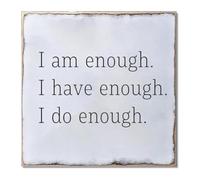 HDKYSWBUEJ I Am Enough I Have Enough I Do Enough Motivational Metal Tin Sign Affirmation Decor for Home Office Yoga Room (8 X 12 in)
