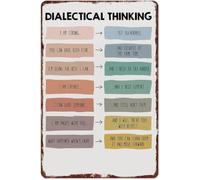 HDKYSWBUEJ Inspirational Mental Health Dialectical Thinking Motivational Aluminum Metal Wall-Art Sign for Home Office Living Room 8 X 12 in
