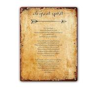 HDKYSWBUEJ John Yellow Lark Quote Metal Sign Oh Great Prayer Wisdom Vintage Wall Decor for Living Room 8 X 12 in