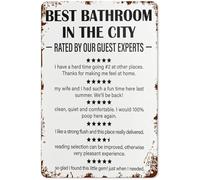 HDKYSWBUEJ Vintage Funny Bathroom Metal Sign No Magic In The Bathroom Tin Plaque for Bar Pub Powder Room Decor 8 X 12 in