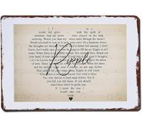 HDKYSWBUEJ Vintage Music Themed Lyric Text Print Retro Rustic Aluminum Metal Wall-Art Sign for Home Living Room Bedroom 8 X 12 in