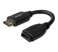 StarTech.com Cable de 15cm de Extensión Alargador HDMI 2.0 de Alta Velocidad con Ethernet - Extensor de Puertos - Cable para Conservar Puertos de Conexión - Cable Corto HDMI - 4K de 60Hz