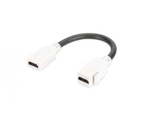 HDMI 2.0 Keystone Jack for DN-93832, 12 cm cable, pure white (RAL 9003)