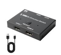 HDMI 2.1 Switch Ultra HD 8K High Speed 40Gbps Directional Umschalter Nur 2in 1out 8K @60Hz 4K @120Hz Splitter Converter Splitter Splitter Bi-Directional Kompatibel mit Xbox PS5 Projektoren Monitore