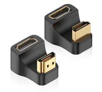 HDMI 2.1 U Forma Angulo Mostrar Adaptador 2 Piezas, 180 Grados Macho a Hembra Ultra HD Conector Tomas 3D 8K@60Hz / 4K@120Hz para HDTV Monitor Proyector Laptop PC (1 Positivo+1 Invertir)
