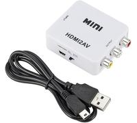 HDMI a AV, 1080p HDMI a AV, HDMI a 3 RCA Conversor Adaptador, HDMI a RCA Converter 3RCA CVBS Composite Video Audio HDMI a AV Adapter, Compatible para PC/Laptop/Xbox / PS4 / PS3 / TV/VCR Cámara DVD