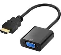 HDMI a VGA, adaptador HDMI a VGA compatible 1080P para computadora, computadora portátil, PC, monitor, HDTV, cable convertidor digital a analógico para Xbox 360, PS3, caja de TV (NEGRO/10 cm)