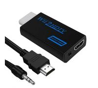 HDMI Adapter mit 1m HDMI Kabel & 1m 3,5mm Audiokabel, 1080P para Wii Adapter HDMI, unterstützt alle Anzeigemodi, Geeignet für Wii Konsole, HDTV, Monitor & Projektor, Plug & Play, Kompakt (Schwarz)