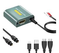 HDMI Audio Extractor 4K,Adaptador Audio HDMI 3.5 mm Estéreo+Salida de Audio L/R,HDMi Splitter Admite 3D,1080P,Dolby Digital,DTS,PCM y 4Kx2K