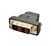 Lindy 41228 cambiador de género para cable HDMI-A FM DVI-D M Negro