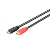 DIGITUS Cable de conexión HDMI de alta velocidad, tipo A - con amplificador de señal - 40,0m - Full HD 1080p/60Hz - compatible con TV/beamer/monitor - contactos chapados en oro - negro