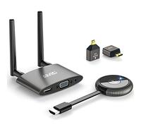 HDMI Inalámbrico, Transmisor y Receptor Inalámbrico, 4K/5G Inalámbrico HDMI/VGA Pantalla Dual,164FT/50M Media Video/Audio HDMII Wireless para Computadora Portátil/PC/Cámara,HDTV/Proyector/Monitor