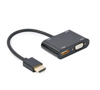 gembird HDMI Macho A HDMI Hembra + VGA Hembra + Cable Adaptador DE Audio Negro