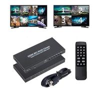 HDMI Quad MultiViewer 8x1, conmutador sin costuras 8 en 1 con control remoto IR, compatible con 1080p 4K a 30Hz y 6 modos de visualización