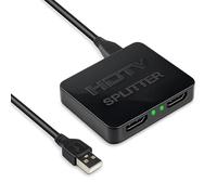 HDMI Splitter 1 Entrada 2 Salidas, Duplicador HDMI para 2 Monitores, Compatible 4K@30Hz 1080P@60Hz, Divisor HDMI - Solo Espejo, No Extended Display