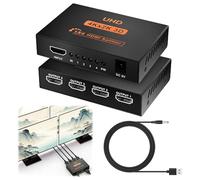 HDMI Splitter 1 Entrada 4 Salidas Splitter HDMI 4K con EDID HDCP HDR 3D per 4 Monitor PC Laptop Box Multiplicador de Señal HDMI para PS4 PS3 BLU-Ray HDTV STB DVD Monitor Proyector