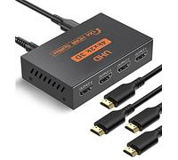 HDMI Splitter, Splitter HDMI 1 Entrada 4 Salidas 4K 3D 1080P Duplicar/Espejo per 4 Monitor, 4K Divisor para PS3/4, Xbox, HDTV, DVD, Monitor, Proyector (014)