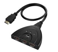 HDMI Switch, 3 Puertos Interruptor Selector Divisor Manual 3 Entradas a 1 Salida HDMI Switcher Full HD Compatible con Cable de Alta Velocidad