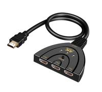 HDMI Switch 4K, 1080P Switch Puerto Hdmi Multiple Splitter Soportes, 3 Entradas 1 Salida Switch HDMI Ladrón Conmutador para HDTV/Xbox/PS3/PS4/TV//BLU-Ray DVD-Player