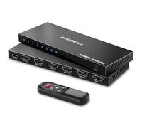 HDMI Switch 4K 60Hz, AVIDGRAM HDMI 2.0 Conmutador 5 in 1 out, 5 Entradas a 1 Salida Selector Box con IR-Fernbedienung Soporte HDCP 2.2 HDR10 3D 18Gbps para Xbox PS4 HDTV Monitor