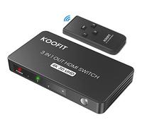 HDMI Switch, 4K Ladron HDMI 3 Entradas 1 Salida, Conmutador HDMI con Mando Soporta 3D, 4K y UHD, Switch HDMI Splitter para PS5, PS4, PS3, Xbox, BLU-Ray, Roku, DVD, DVR, PC, TV, Proyector