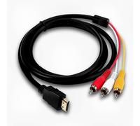 HDMI to RCA AV Cable, 1080p HDMI to 3 RCA Converter for TV DVD Box, 1.5m Audio Video Adapter with Red White Yellow Connectors_CDA