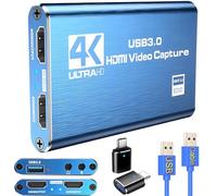 HDMI Video Capture Card for Switch, 4K External Capture Card for Streaming with USB 3.0 and 2K 30FPS Game Capture for Nintendo Switch/PS5/Xbox/PS4/Steam Deck