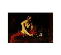 HDMINE Caravaggio - Póster de obra de pintor (escritura de San Jerónimo 2), obra de arte para pared, lienzo para regalo, decoración del hogar, 30 x 45 cm