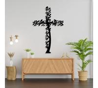 HDMOZUYT Arte de Pared de Cruz de Metal, decoración de Pared de Cruz de árbol, decoración de Pared de Cruz de cornejo, decoración de Pared de Jesús, decoración de Pared Cristiana, decoración de Pared