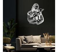 HDMOZUYT Arte de Pared de Metal de Jesús sosteniendo un Cordero, decoración de Pared de Metal de Jesús el Buen Pastor, Arte Cristiano Inspirador, decoración Religiosa rústica de Granja para Sala de e