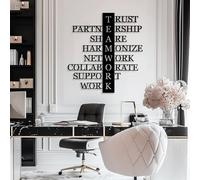HDMOZUYT Arte Mural Trabajo en Equipo: Citas Inspiradoras, Letras metálicas, decoración para el hogar y la Oficina (Negro, 89 cm de Largo x 84 cm de Ancho)