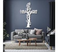 HDMOZUYT Cruz de Jesús de Metal para Pared, decoración de Pared con Ramas de árbol de Metal, Cruz Cristiana, decoración de Pared con Cruces de Metal, para Sala de Estar, Dormitorio, Oficina, Iglesia