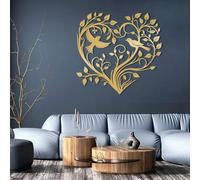 HDMOZUYT Decoración de Pared de corazón de Metal, Arte de Pared de árbol de la Vida, decoración de Pared de pájaro de Metal, decoración de Rama de árbol, decoración Minimalista Moderna, Signos de Amo