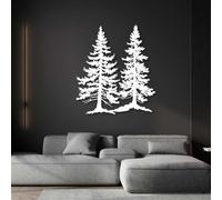 HDMOZUYT Decoración de Pared de Metal con Dos pinos, Arte de Pared de Pino de Metal, Arte de Pared de árbol de Metal, decoración Vertical de árbol, Arte de Pared de Metal, Regalo para Amantes de los