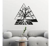 HDMOZUYT Decoración de Pared vikinga de Metal, Arte de Pared de Metal del árbol de la Vida, decoración vikinga nórdica, decoración pagana nórdica, decoración de Pared pagana, Escultura de Pared del