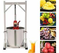 HDMOZUYT Prensa de frutas, trituradora de uvas para hacer vino, prensa manual de vino de frutas de acero inoxidable, con 2 barriles de acero inoxidable, para exteriores, cocina y hogar (22 L)