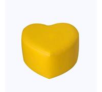 HDMOZUYT Reposapiés tapizado bajo de piel, reposapiés pequeño, en forma de corazón, creativo, para sala de estar, sofá, mesa de centro, reposapiés, 30 x 25 x 20 cm, color rojo rosa (amarillo 30 x 25 x
