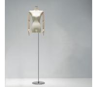 HDMOZUYT Torso de maniquí Femenino de Altura Ajustable, con Brazo Desmontable, Modelo de maniquí articulado, Torso sujetable con alfileres para exhibición de Ropa, Tienda de Costura, Beige a1 (