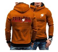 HDOEHLXF Sudadera con Capucha Y Cremallera para Hombre for Fairy Tail Print Sudadera Informal De Manga Larga Cálida Y Resistente Al Viento Tipo Jerséis De Forro Polar-Khaki||m