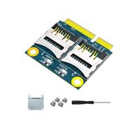 HDOYTXXM 2 tarjetas microSD a MPCIE con soporte medio adaptador de lector de tarjetas de memoria Mpcie a 2 tarjetas MPCIE adaptador